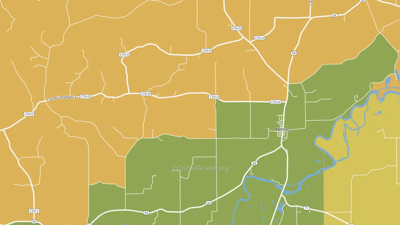 54642, WI Map of Theft Rates