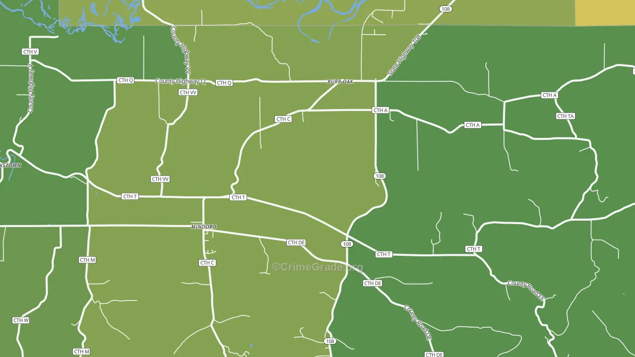 54644, WI Map of Theft Rates