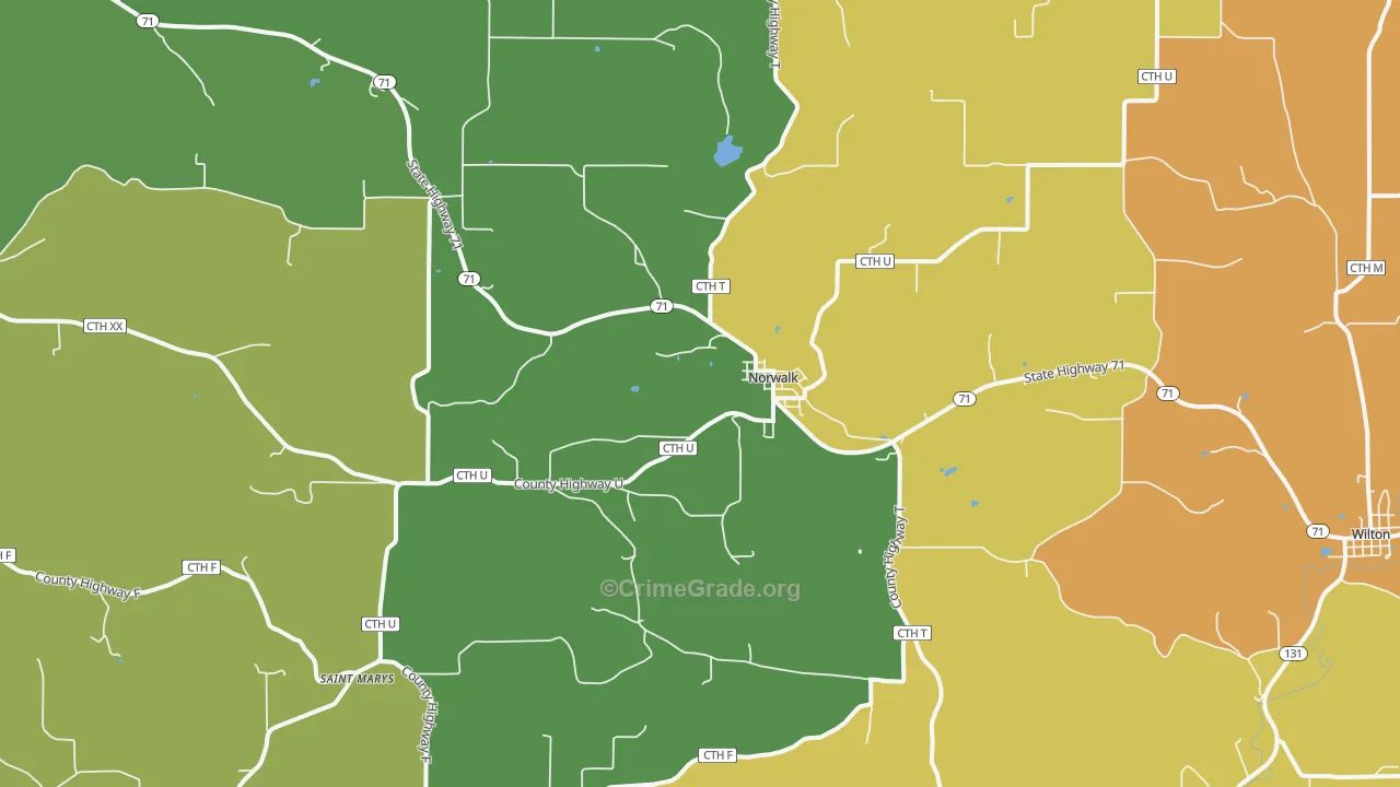 54648, WI Map of Theft Rates