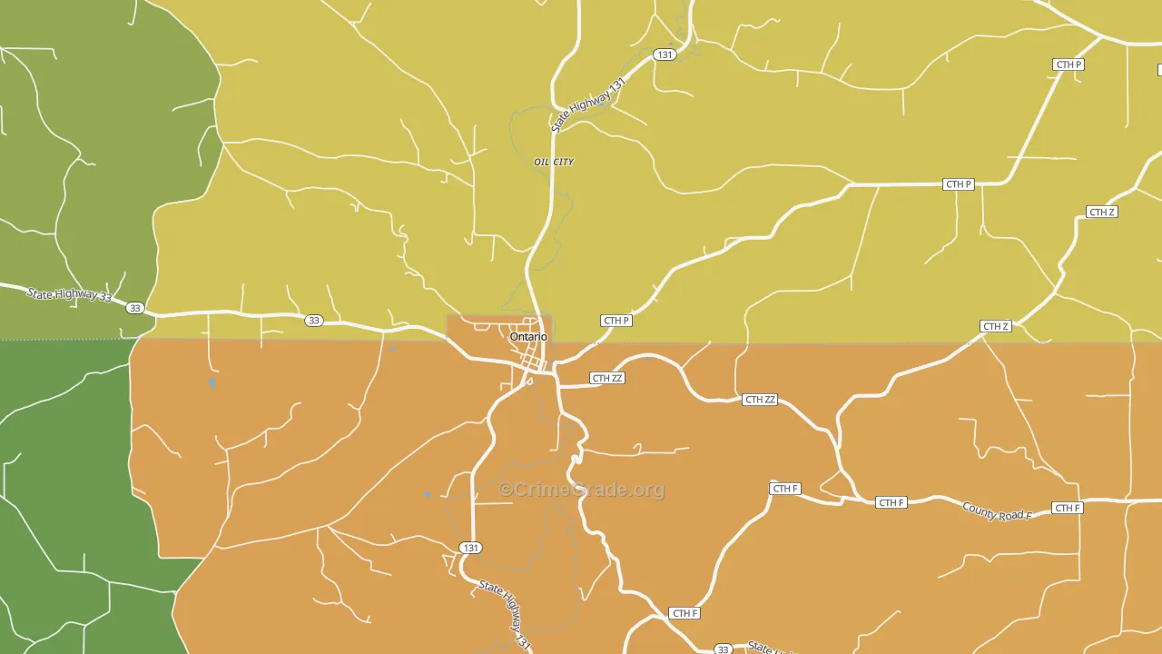 54651, WI Map of Theft Rates