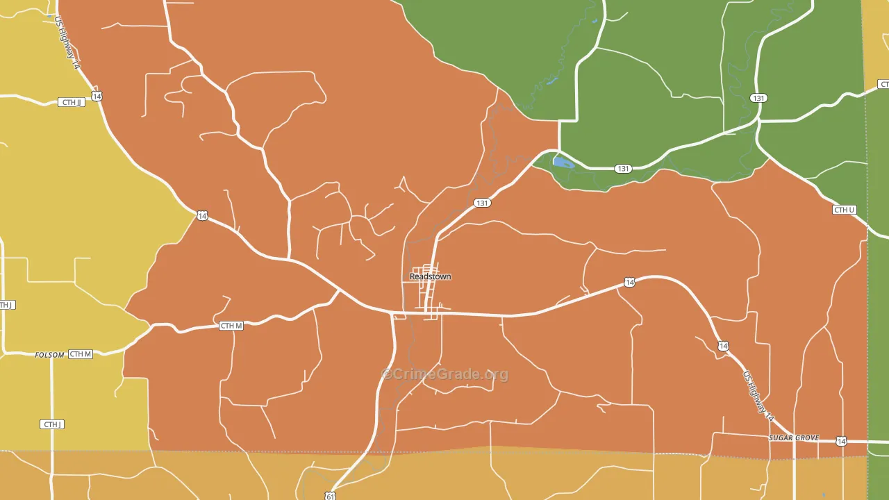 54652, WI Map of Theft Rates