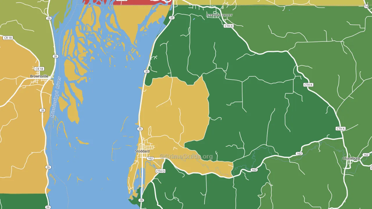 54658, WI Map of Theft Rates