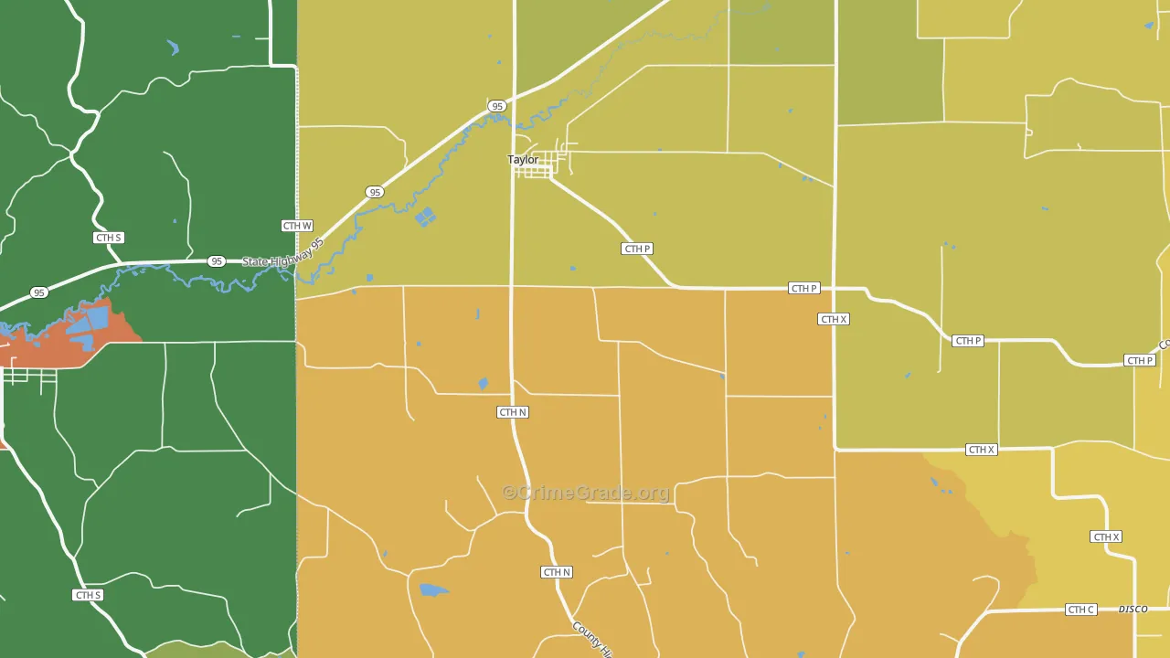 54659, WI Map of Theft Rates