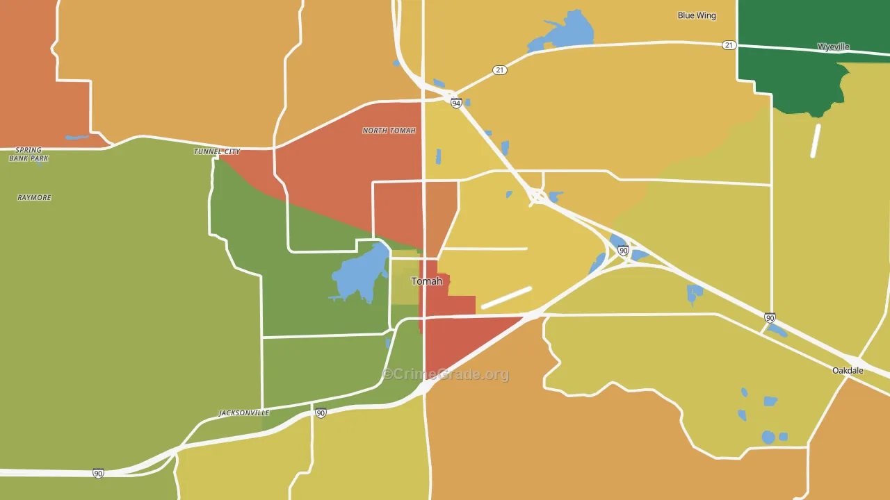54660, WI Map of Theft Rates