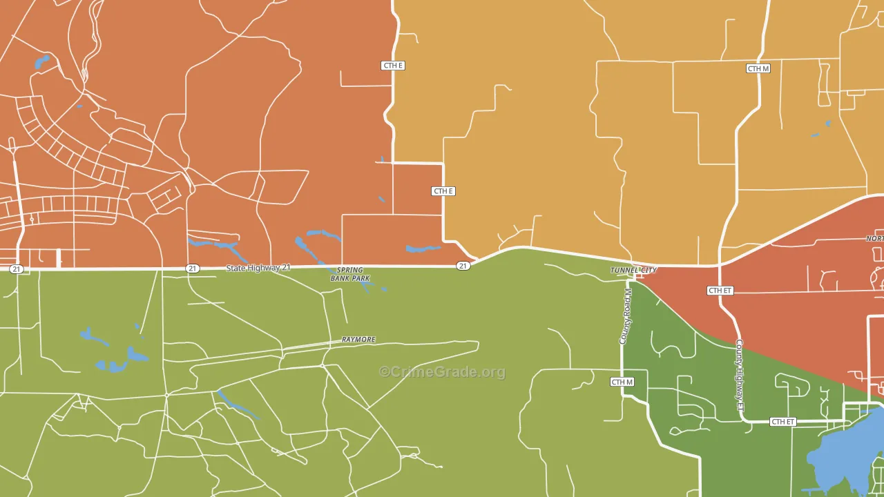 54662, WI Map of Theft Rates