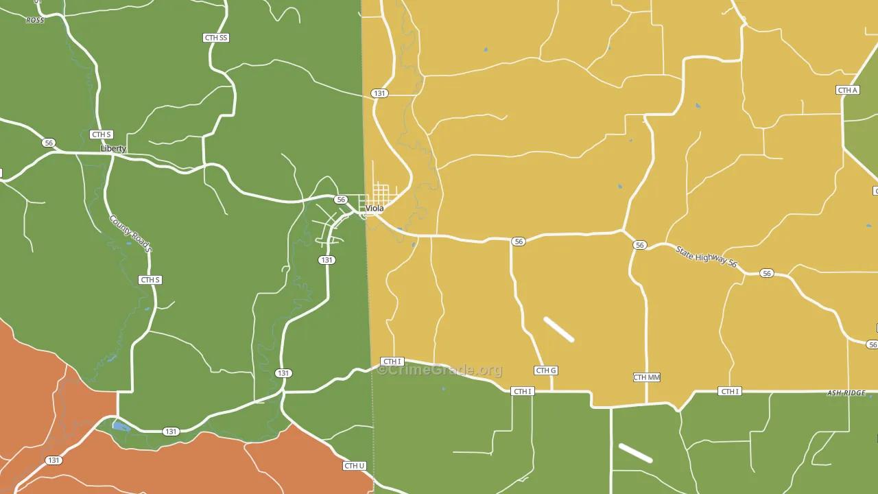 54664, WI Map of Theft Rates