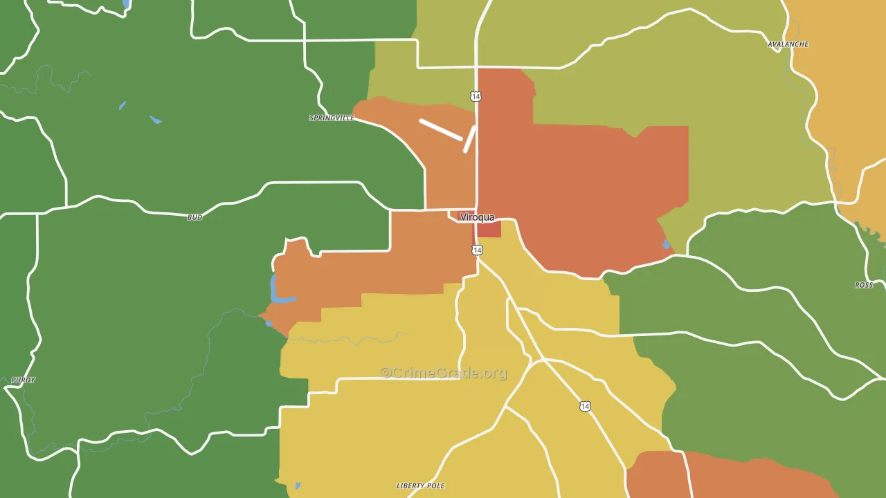 54665, WI Map of Theft Rates