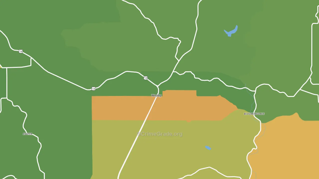 54667, WI Map of Theft Rates