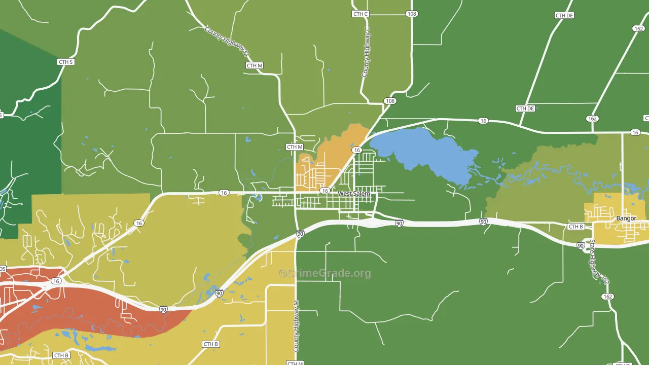 54669, WI Map of Theft Rates