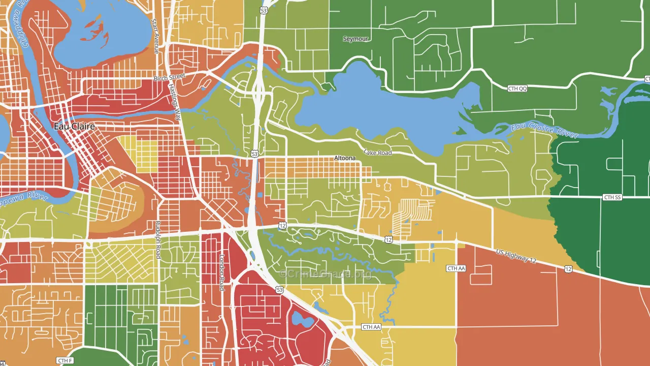 54720, WI Map of Theft Rates