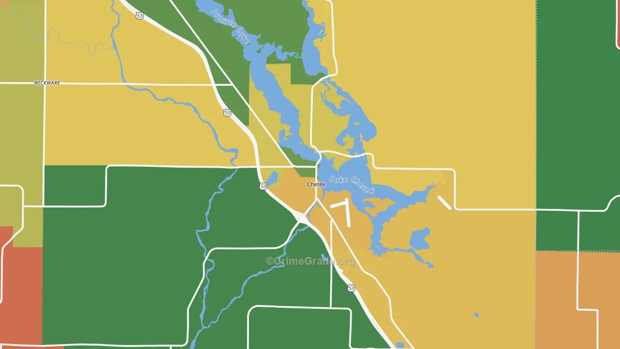 54728, WI Map of Theft Rates