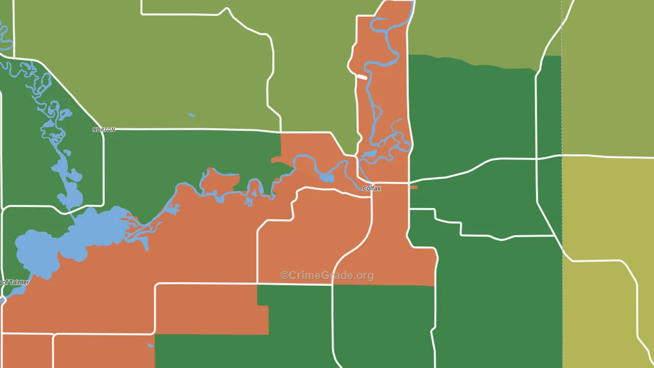54730, WI Map of Theft Rates