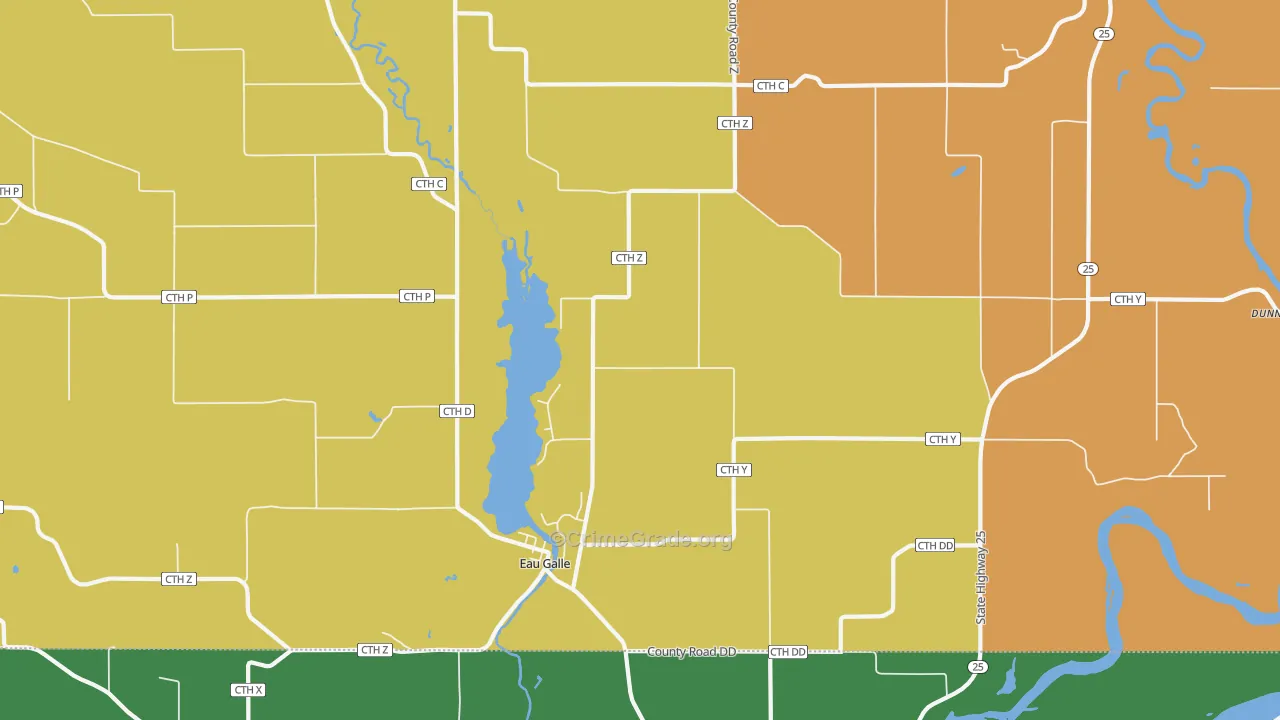 54737, WI Map of Theft Rates