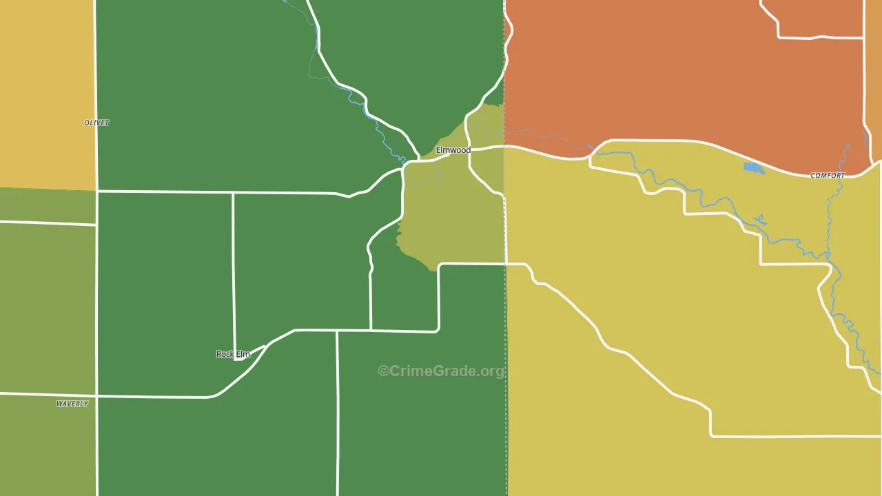 54740, WI Map of Theft Rates