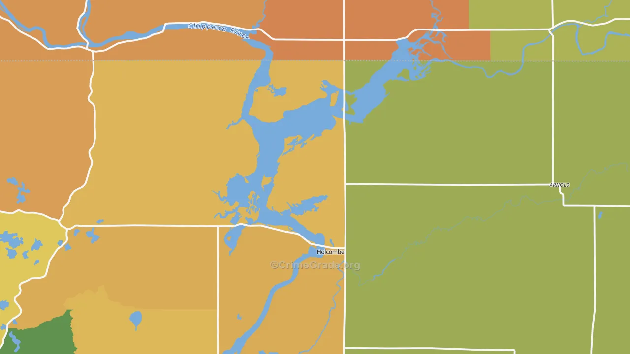 54745, WI Map of Theft Rates