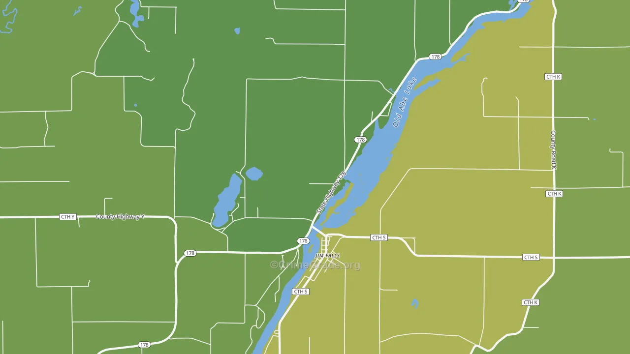 54748, WI Map of Theft Rates