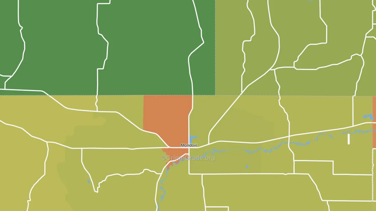 54755, WI Map of Theft Rates
