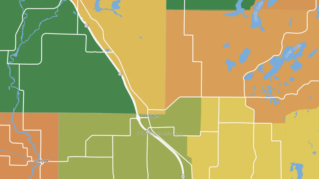 54757, WI Map of Theft Rates