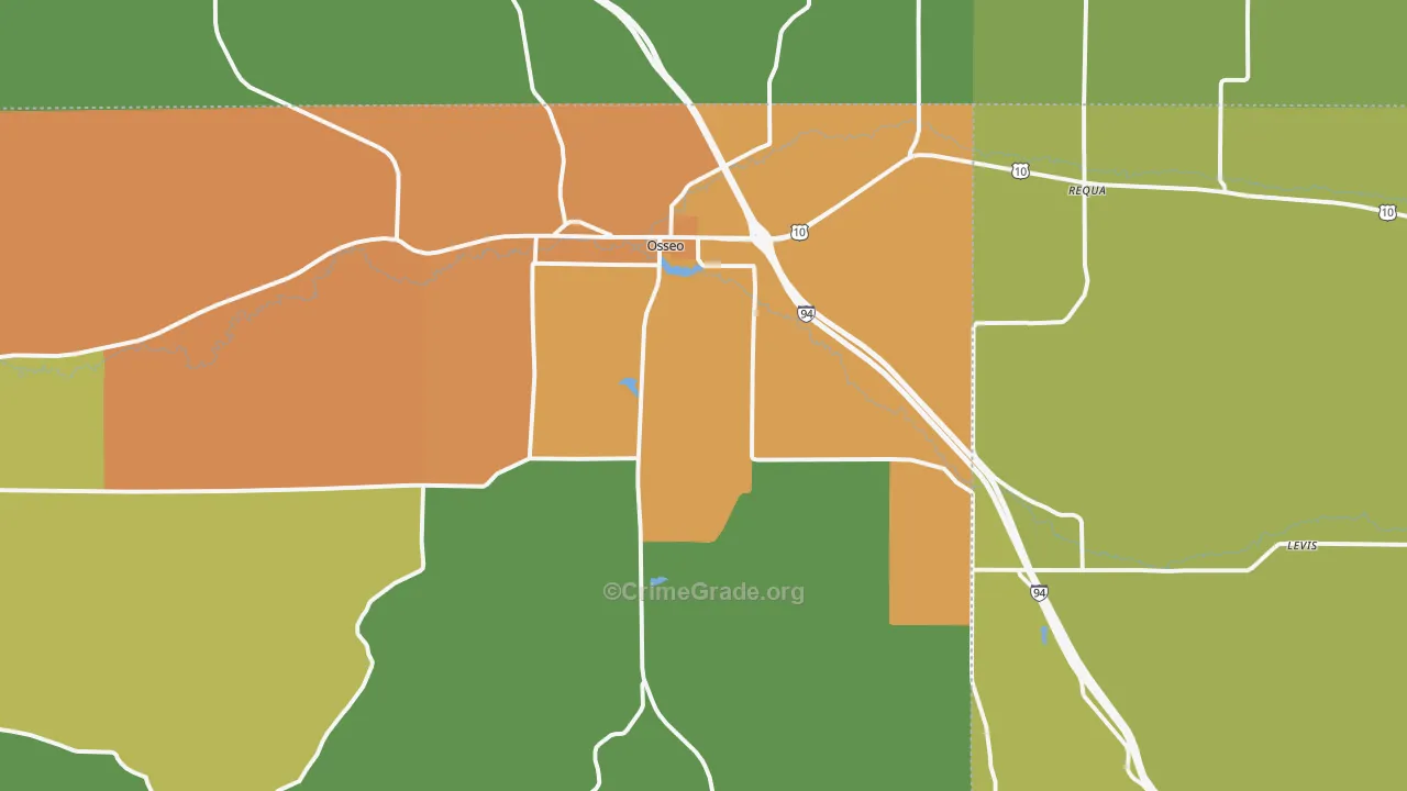 54758, WI Map of Theft Rates