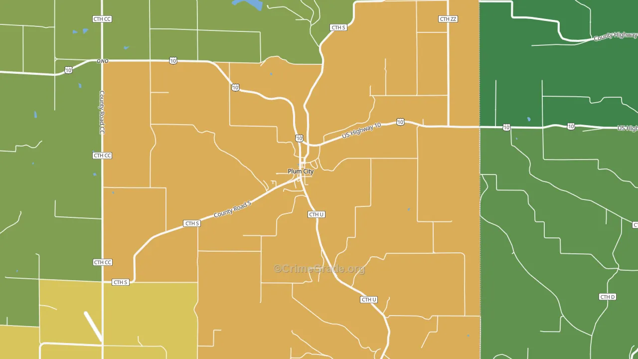54761, WI Map of Theft Rates