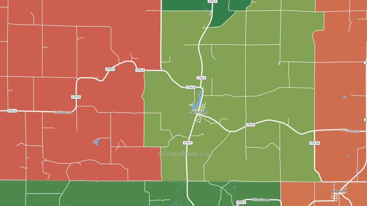 54762, WI Map of Theft Rates