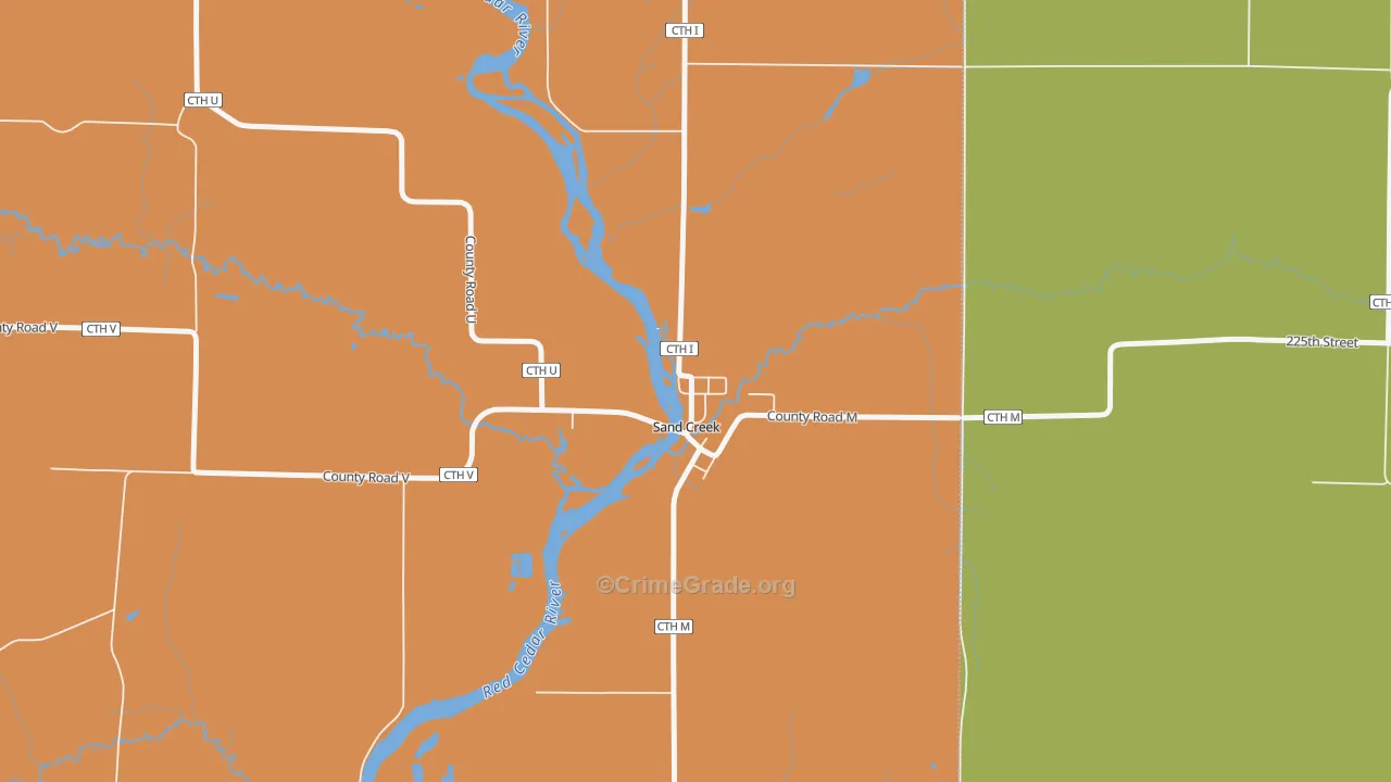 54765, WI Map of Theft Rates