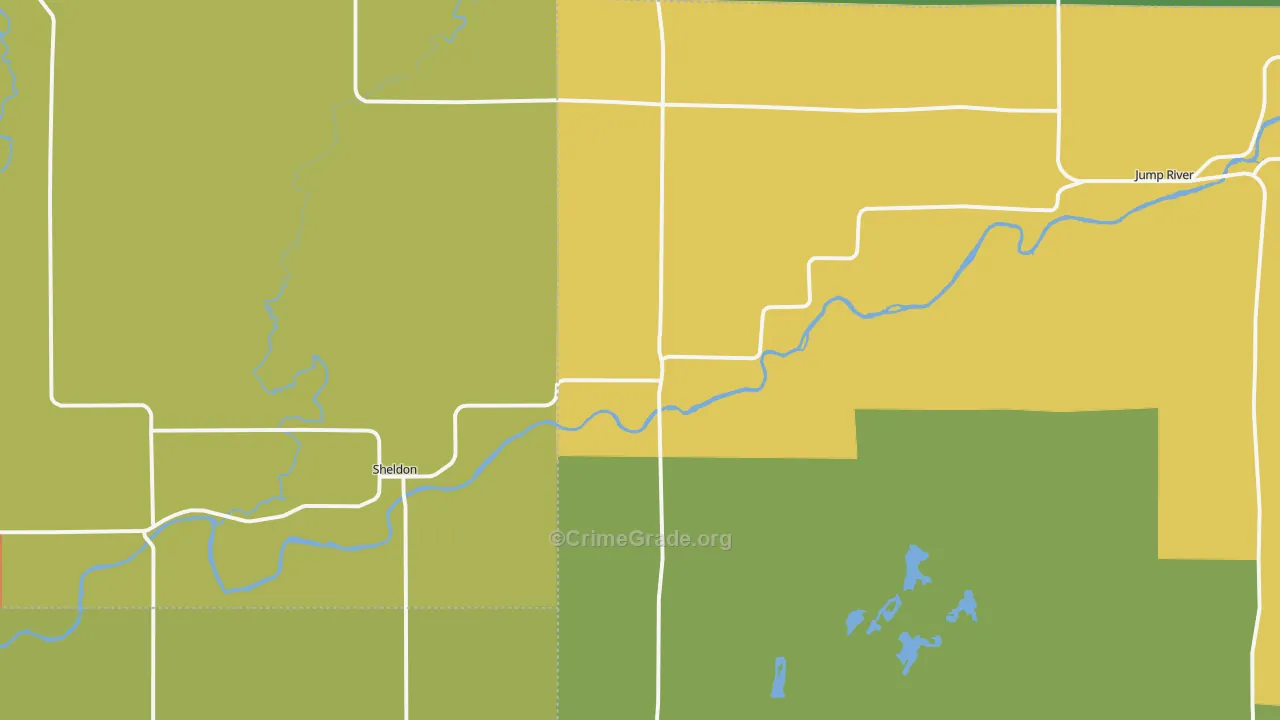 54766, WI Map of Theft Rates