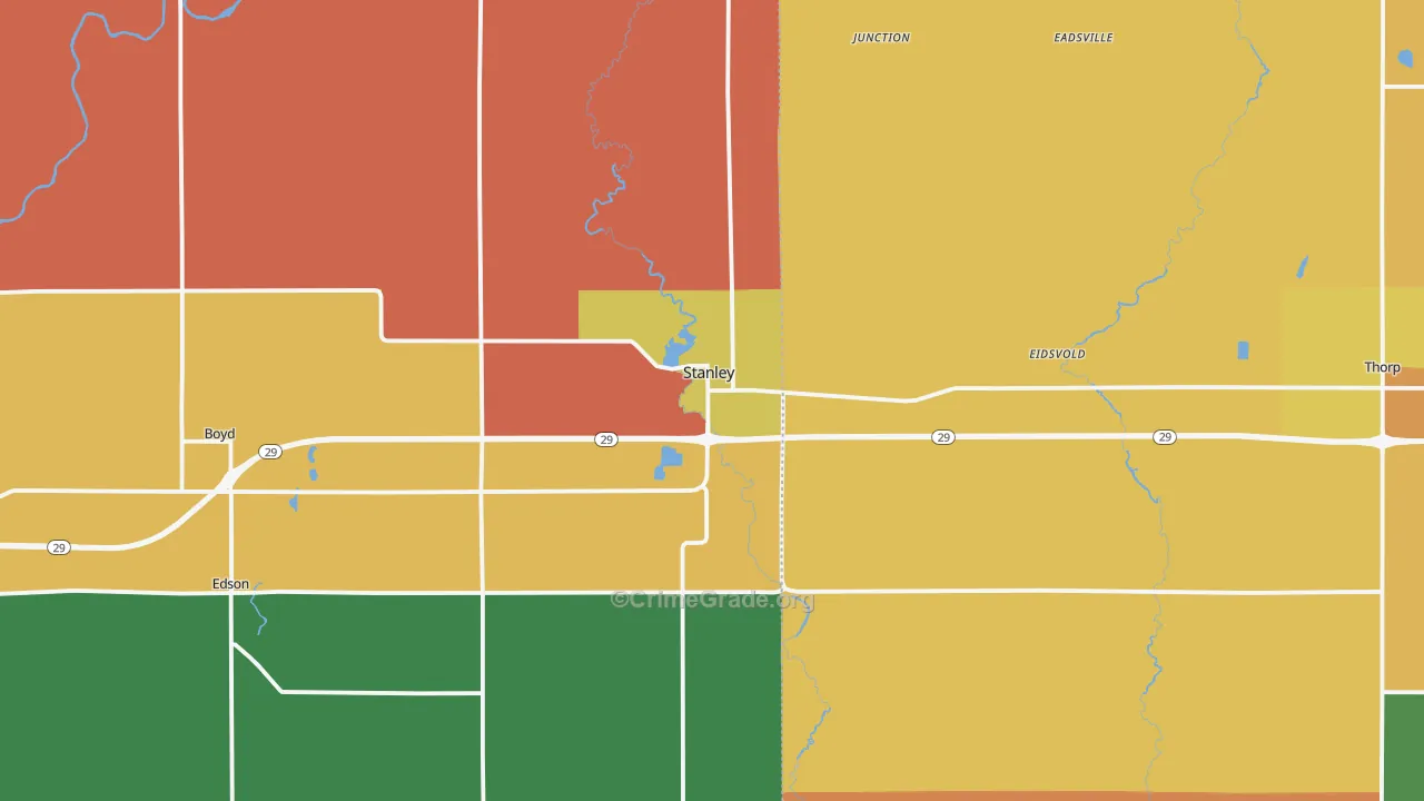 54768, WI Map of Theft Rates