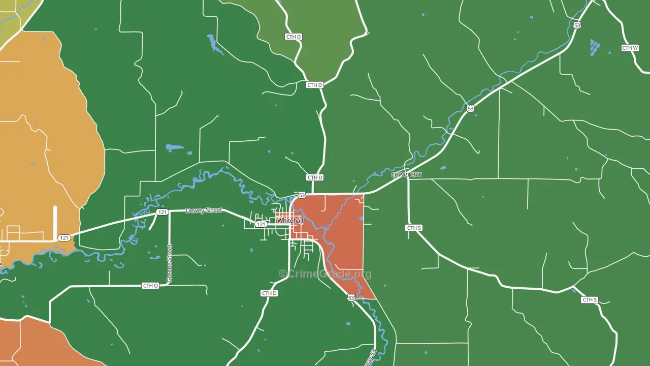 54773, WI Map of Theft Rates