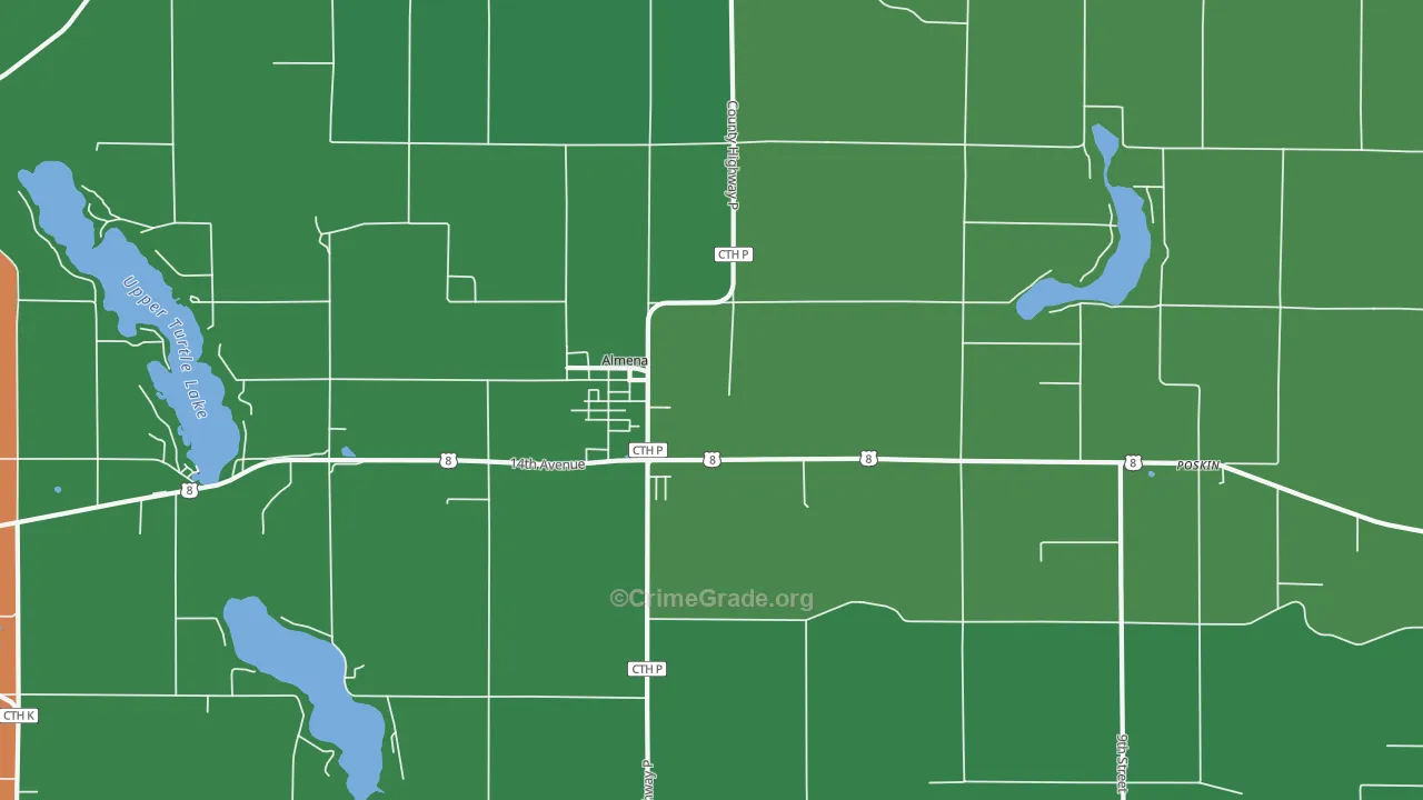 54805, WI Map of Theft Rates