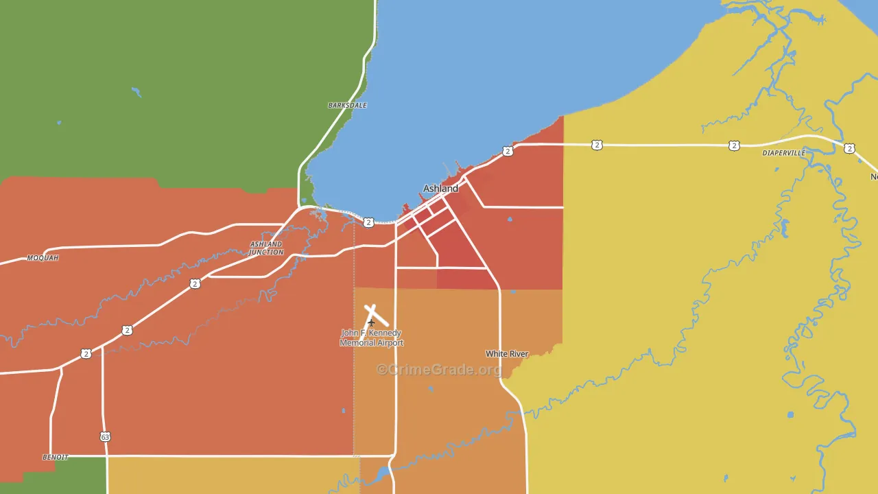 54806, WI Map of Theft Rates