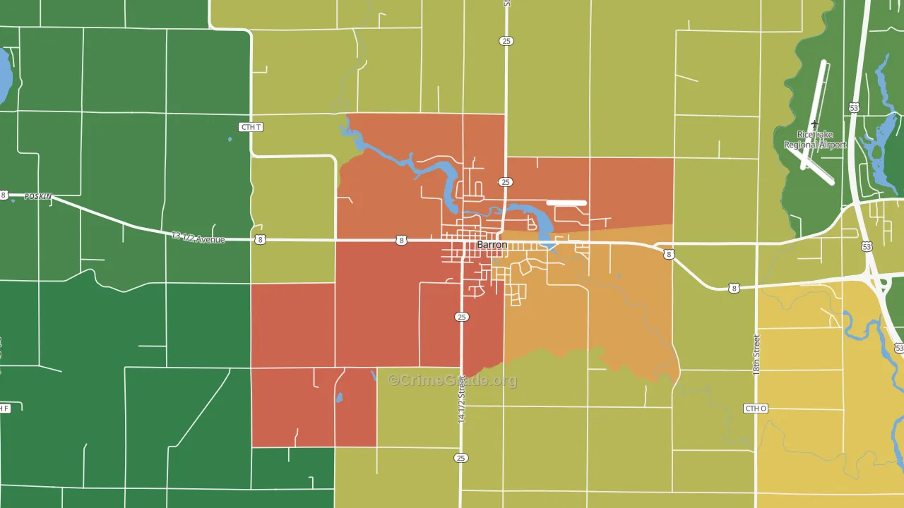 54812, WI Map of Theft Rates
