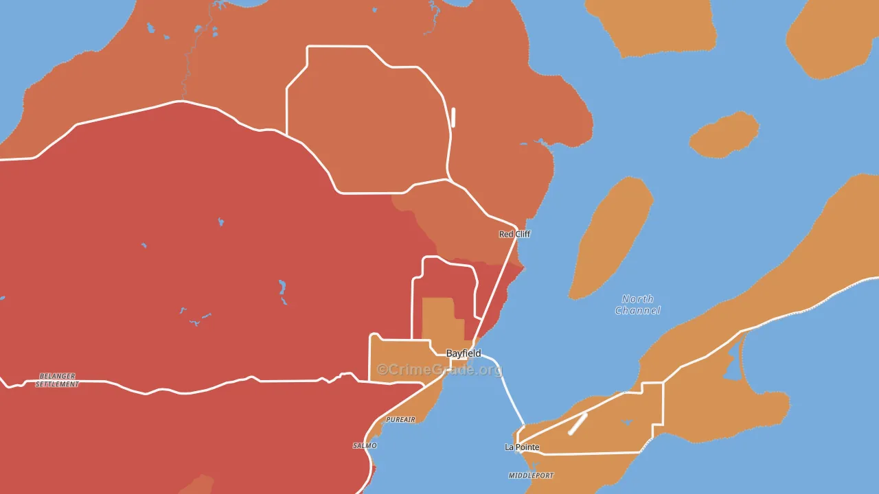 54814, WI Map of Theft Rates