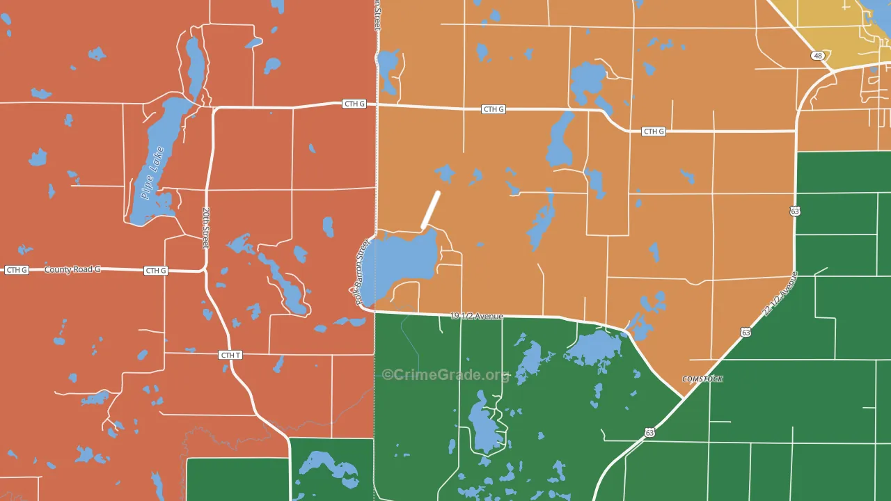 54826, WI Map of Theft Rates