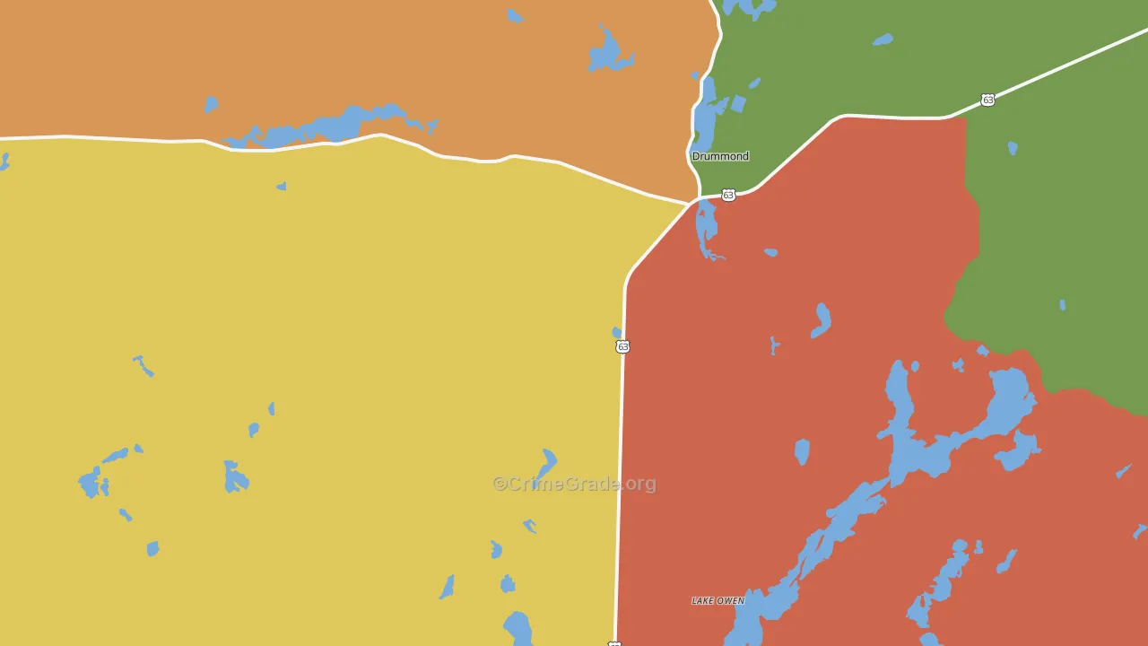 54832, WI Map of Theft Rates