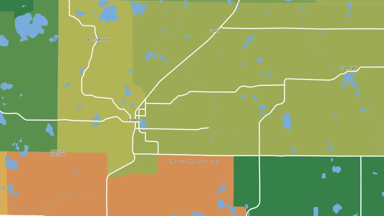 54837, WI Map of Theft Rates