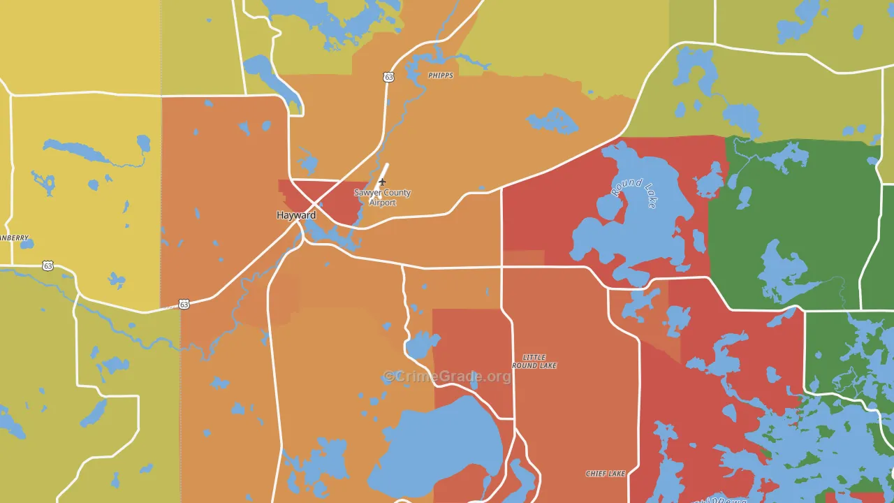 54843, WI Map of Theft Rates