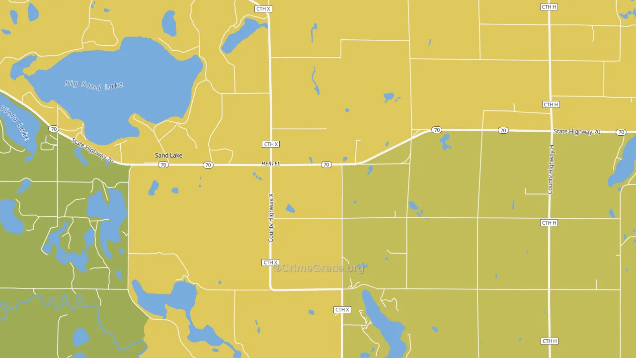 54845, WI Map of Theft Rates