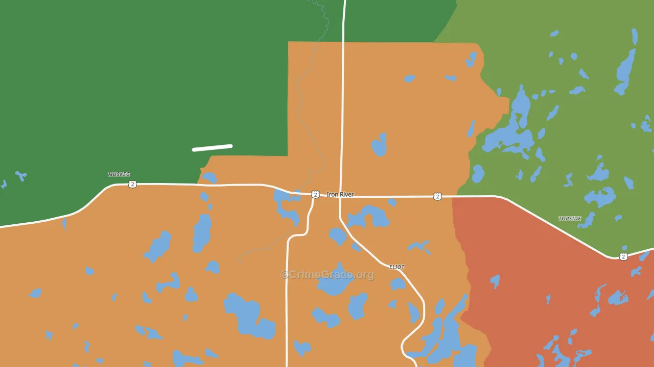 54847, WI Map of Theft Rates