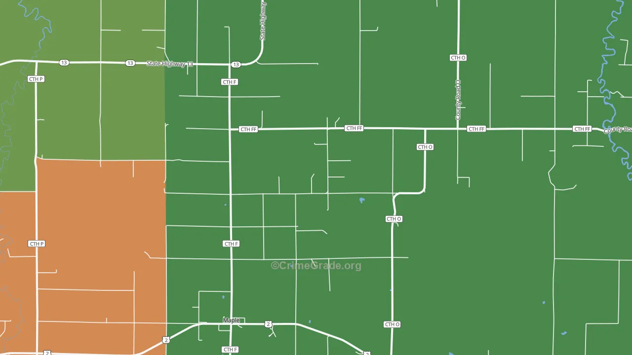 54854, WI Map of Theft Rates