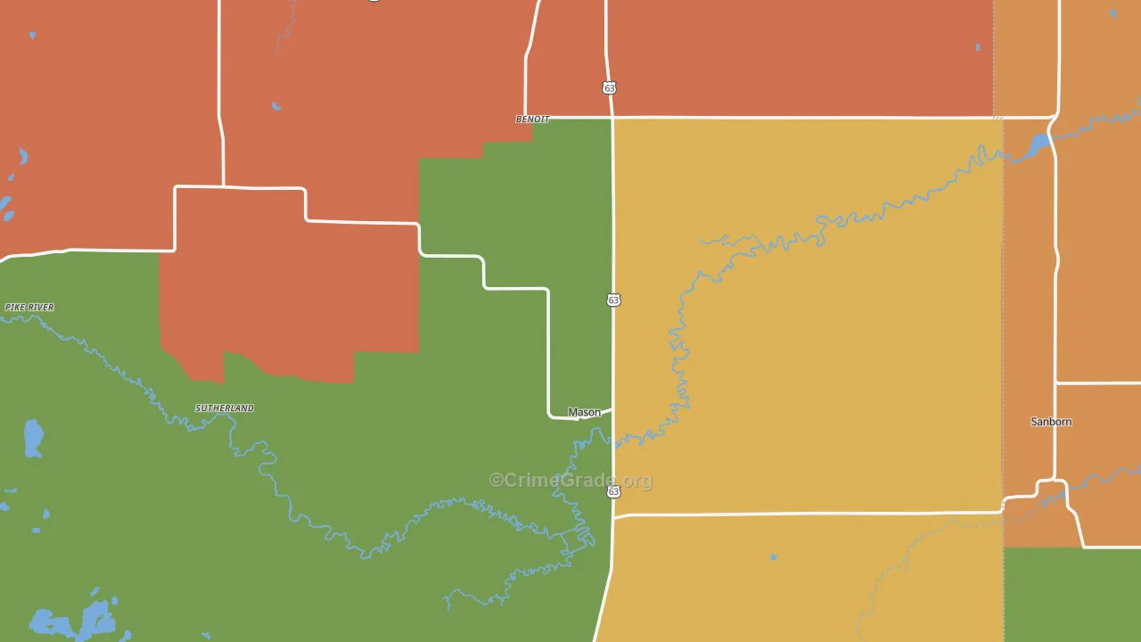54856, WI Map of Theft Rates