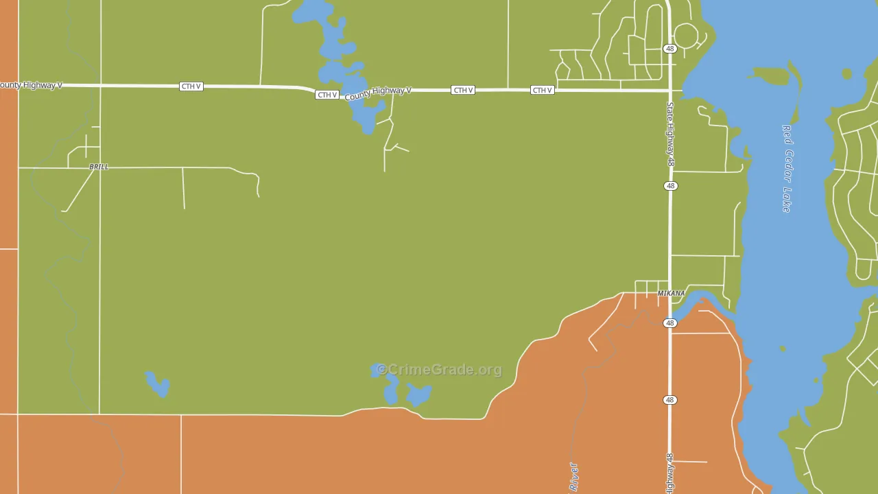 54857, WI Map of Theft Rates