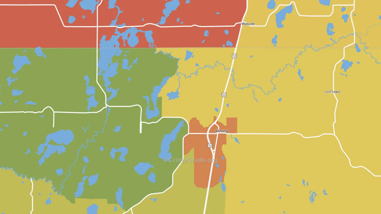 54859, WI Map of Theft Rates