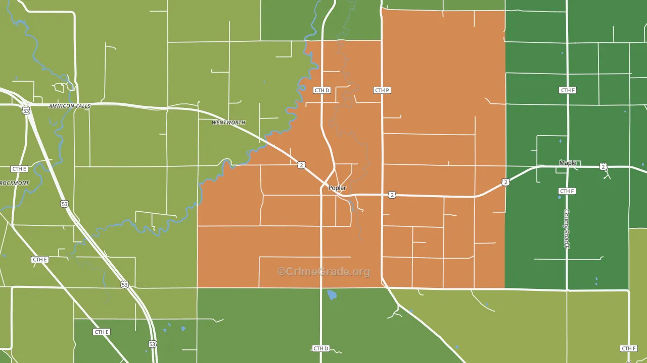 54864, WI Map of Theft Rates