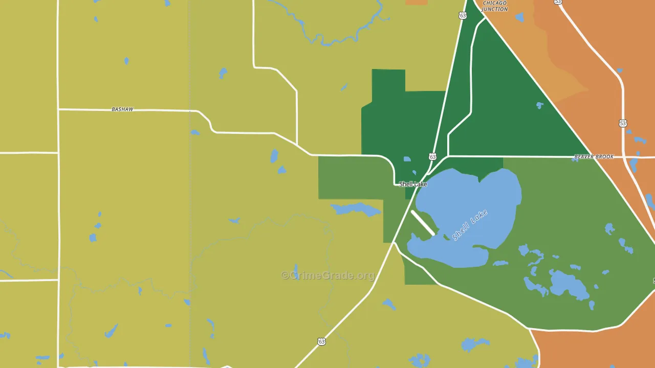 54871, WI Map of Theft Rates