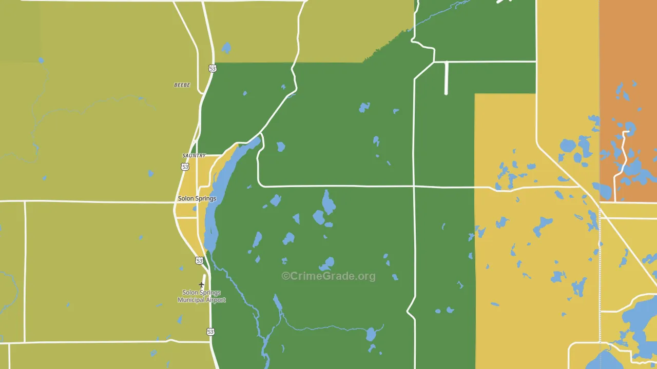 54873, WI Map of Theft Rates