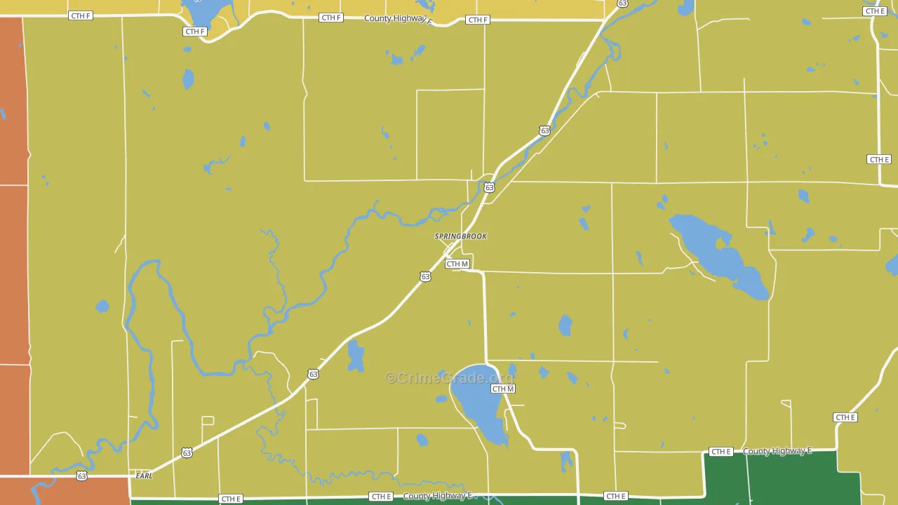 54875, WI Map of Theft Rates