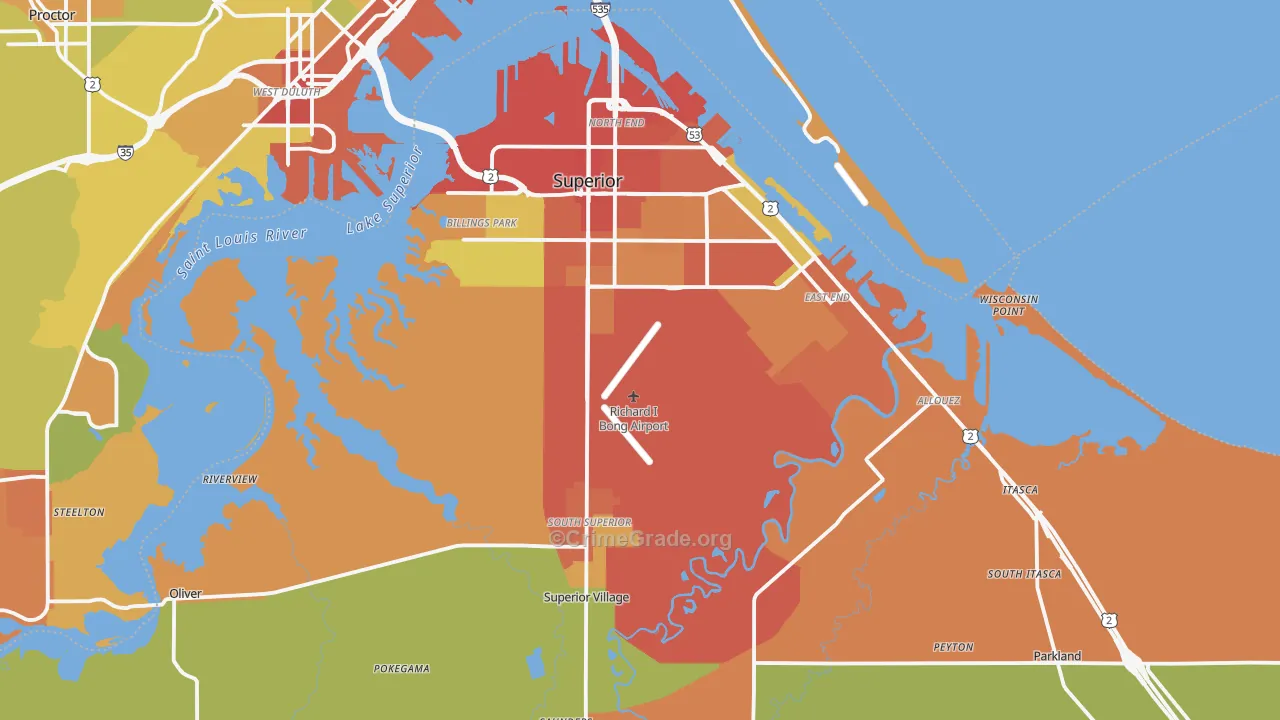 54880, WI Map of Theft Rates