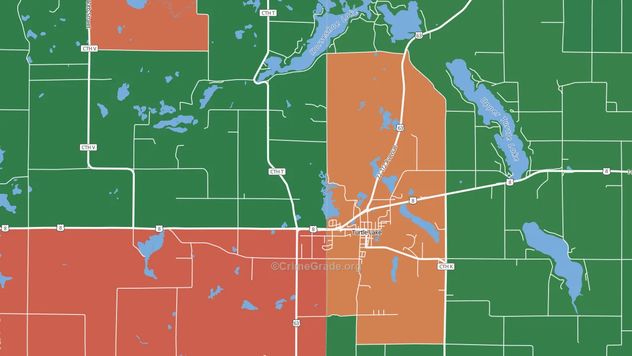 54889, WI Map of Theft Rates