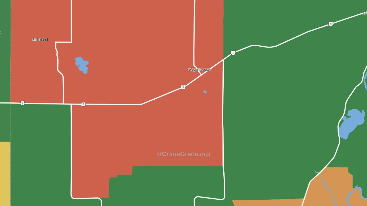 54895, WI Map of Theft Rates